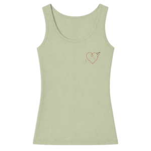 Camiseta sin mangas verde con diseño de corazón de El viaje de mi tata.
